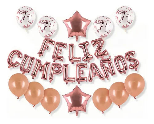 FOIL BANNER 27 BANNER FELIZ CUMPLEAÑOS ROSEGOLD