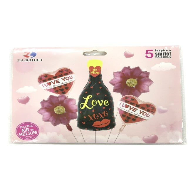 FOIL BOUQUET 5 LOVE BOTELLA FLORES