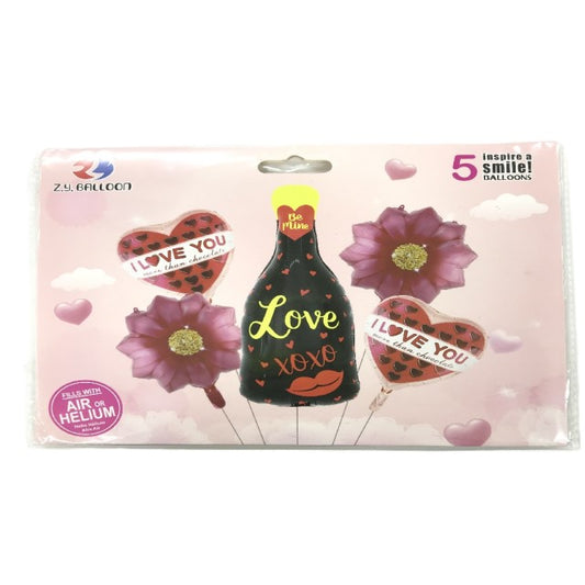 FOIL BOUQUET 5 LOVE BOTELLA FLORES