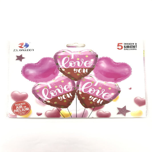 FOIL BOUQUET 5 I LOVE YOU FUCSIA