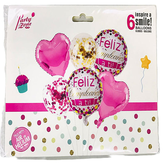 FOIL BOUQUET 6 FELIZ CUMPLEAÑOS A TI