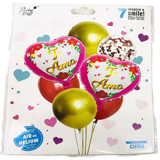 FOIL BOUQUET 7 TE AMO DORADO