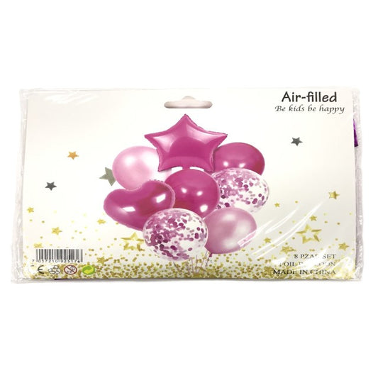 FOIL BOUQUET 8 GLOBOS ESTRELLA FUCSIA