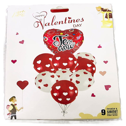 FOIL BOUQUET 9 TE AMO ROJO BLANCO