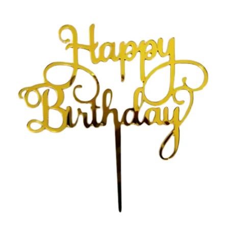 TOPPER CUP HAPPY BIRTHDAY LETRAS DORADOS