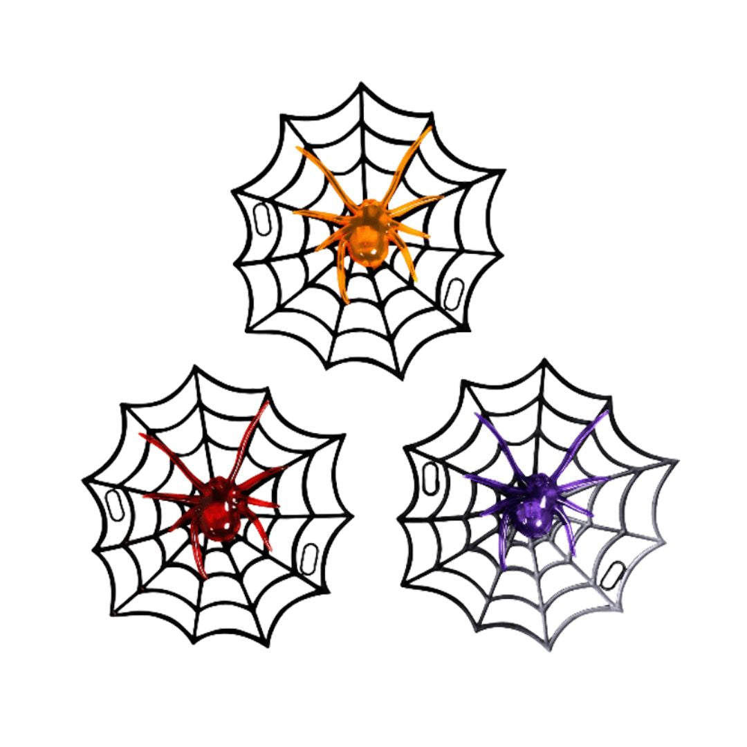 HALLOWEEN TELARAÑA Y ARAÑA CON LUZ 35 cm