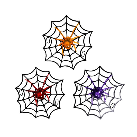 HALLOWEEN TELARAÑA Y ARAÑA CON LUZ 35 cm