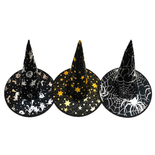 SOMBRERO BRUJA ESTRELLAS Y TELARANAS