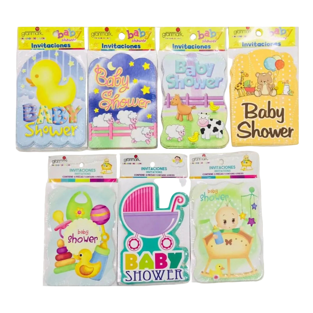 INVITACION BABY SHOWER con Sobres (6 Unid)