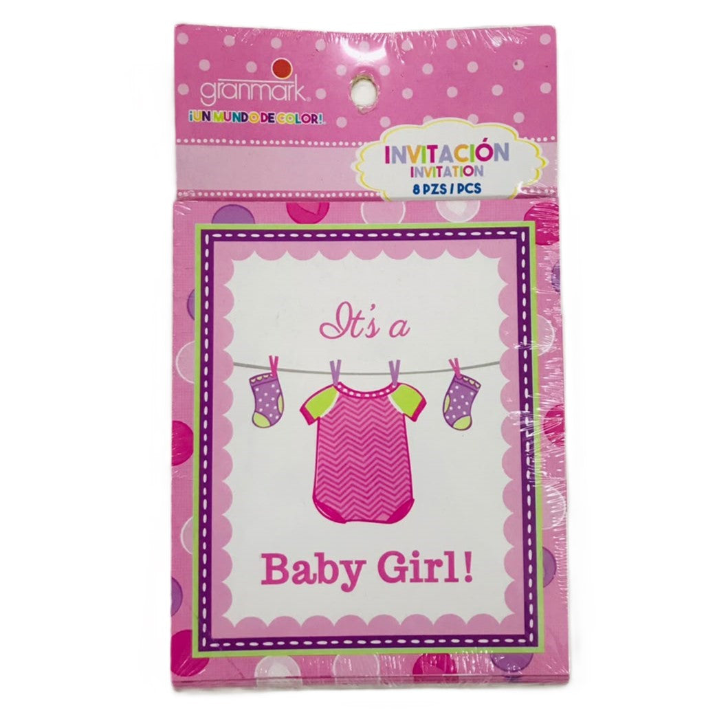 INVITACION ITS A BABY GIRL 8 UNID (MOD.773)
