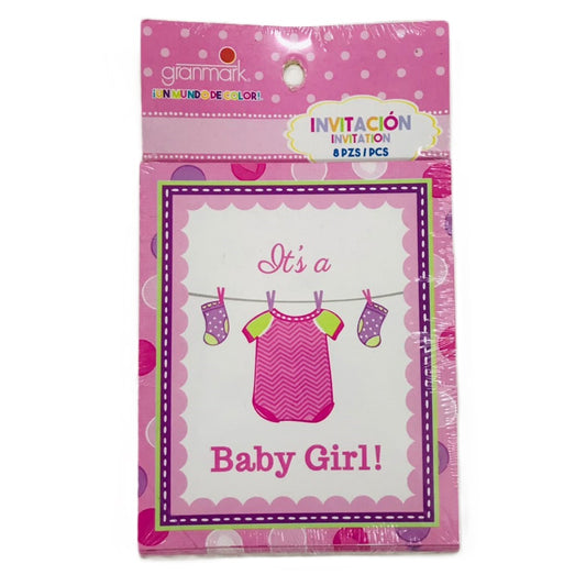 INVITACION ITS A BABY GIRL 8 UNID (MOD.773)