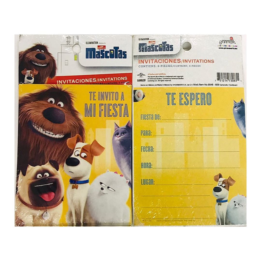 INVITACION MASCOTA (6 Unid)