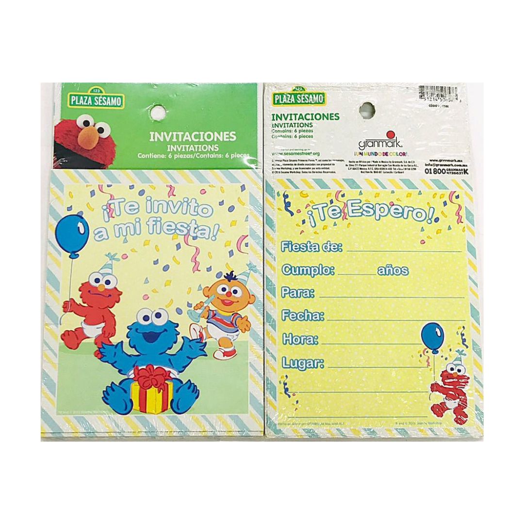 INVITACION PLAZA SESAMO (6 Unid)