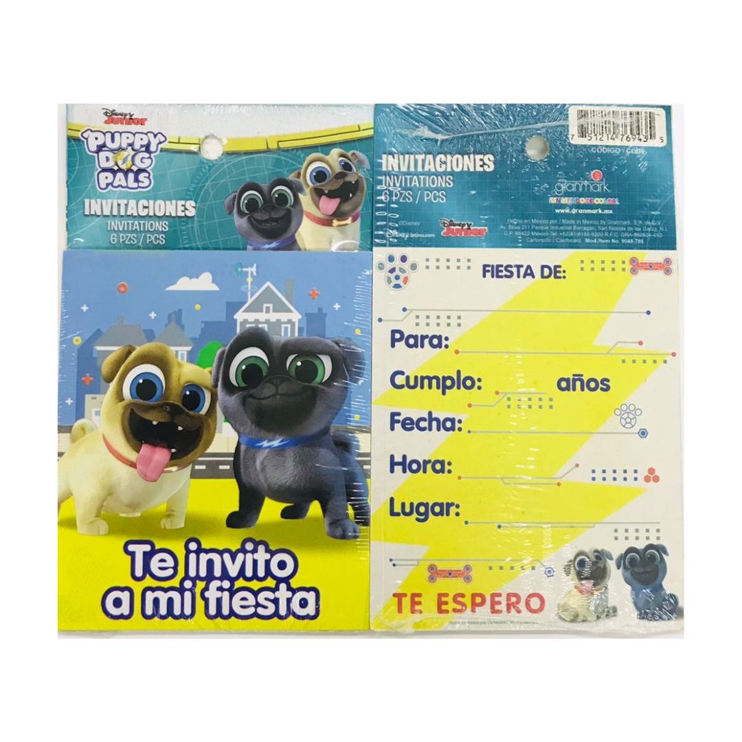 INVITACION PUPPY DOG PALS (6 Unid)
