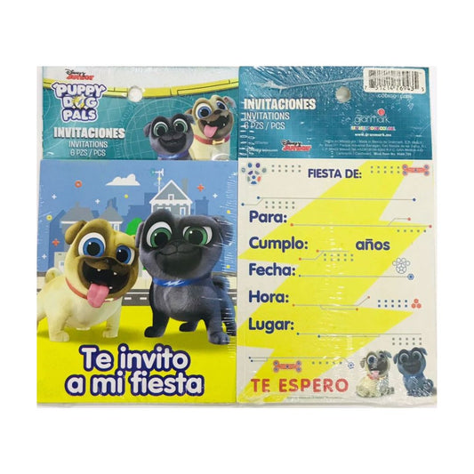 INVITACION PUPPY DOG PALS (6 Unid)