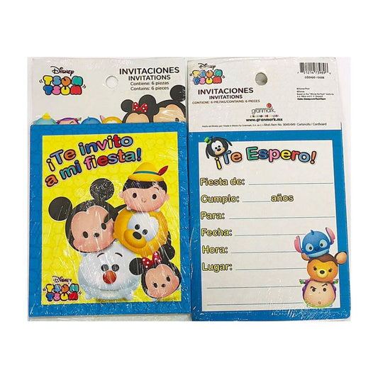 INVITACION TSUM TSUM (6 Unid)
