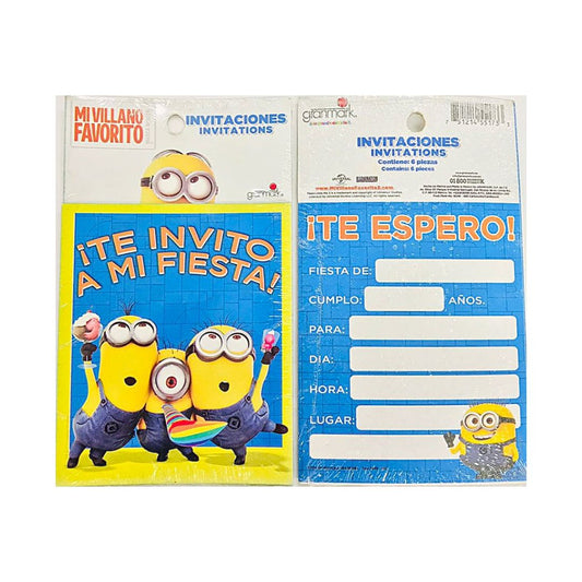 INVITACION MI VILLANO FAVORITO X (6 Unid) (MOD.485)