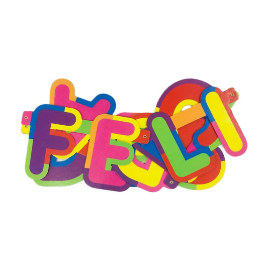 LETRERO MOVIL FELICIDADES LETRAS COLORES (MOD.6)