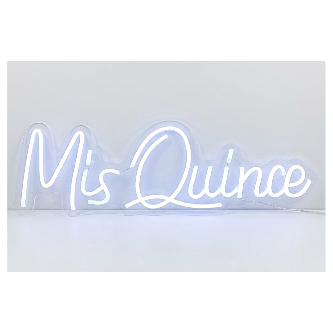 LETRERO LED MIS QUINCE AFICHE (60 x 30 cm) Blanca