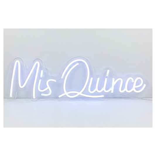 LETRERO LED MIS QUINCE AFICHE (60 x 30 cm) Blanca