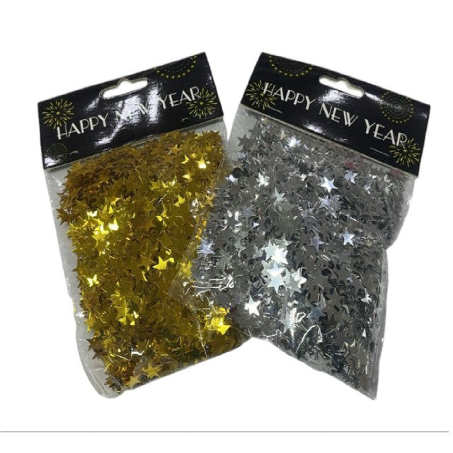 PAPEL CONFETI ESTRELLAS 50 GR DORADO Y PLATEADO