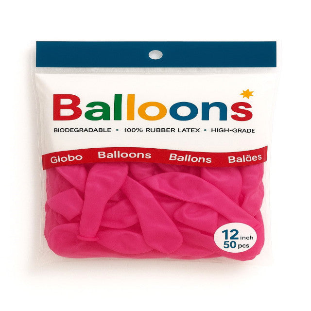 GLOBOS LATEX 12 Inch MATE FUCSIA (50 Unid)
