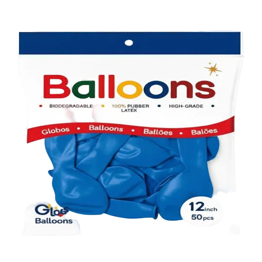 GLOBOS LATEX 12 Inch MATE AZUL CLARO (50 Unid)