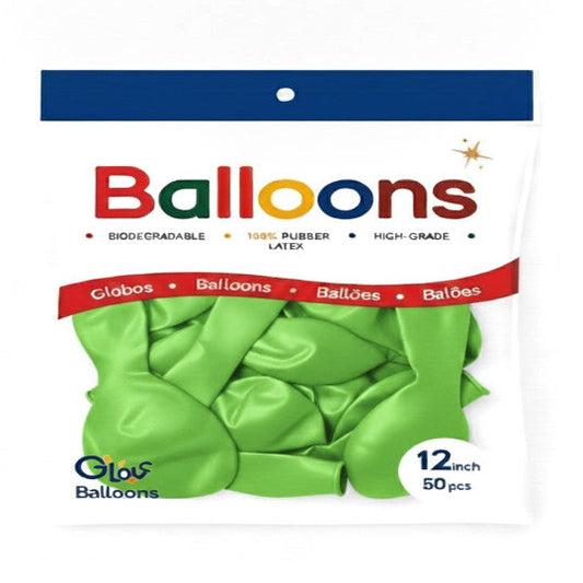 GLOBOS LATEX 12 Inch MATE VERDE CLARO (50 Unid)