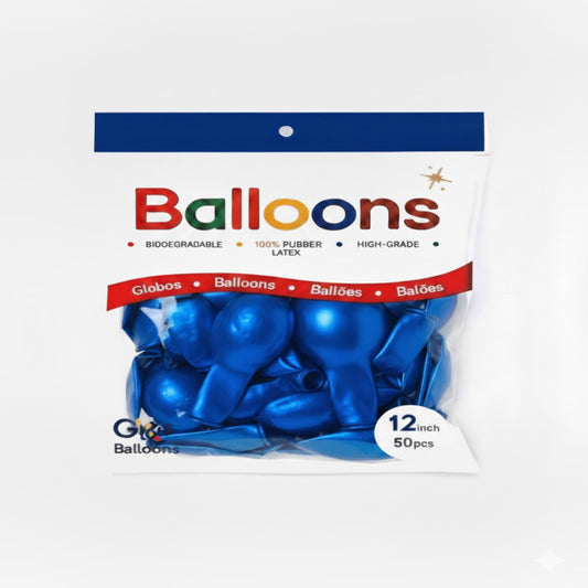 GLOBOS LATEX 12 Inch PERLADO AZUL OSCURO (50 Unid)