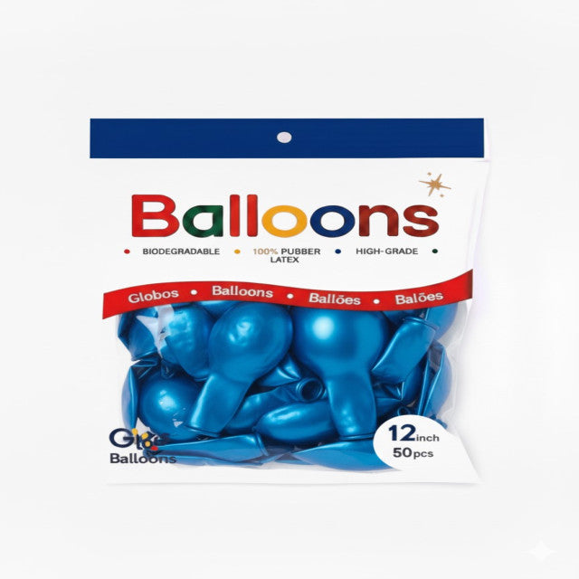 GLOBOS LATEX 12 Inch PERLADO AZUL CLARO (50 Unid)