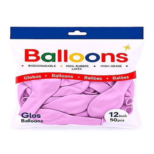 GLOBOS LATEX 12 Inch PASTEL FUCSIA (50 Unid)