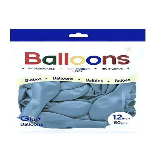 GLOBOS LATEX 12 Inch PASTEL GRIS (50 Unid)