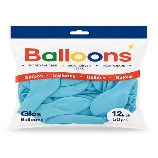 GLOBOS LATEX 12 Inch PASTEL AZUL (50 Unid)