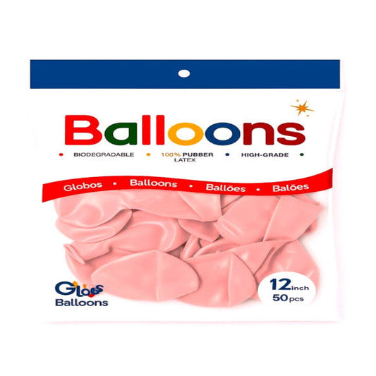 GLOBOS LATEX 12 Inch PASTEL NARANJA (50 Unid)