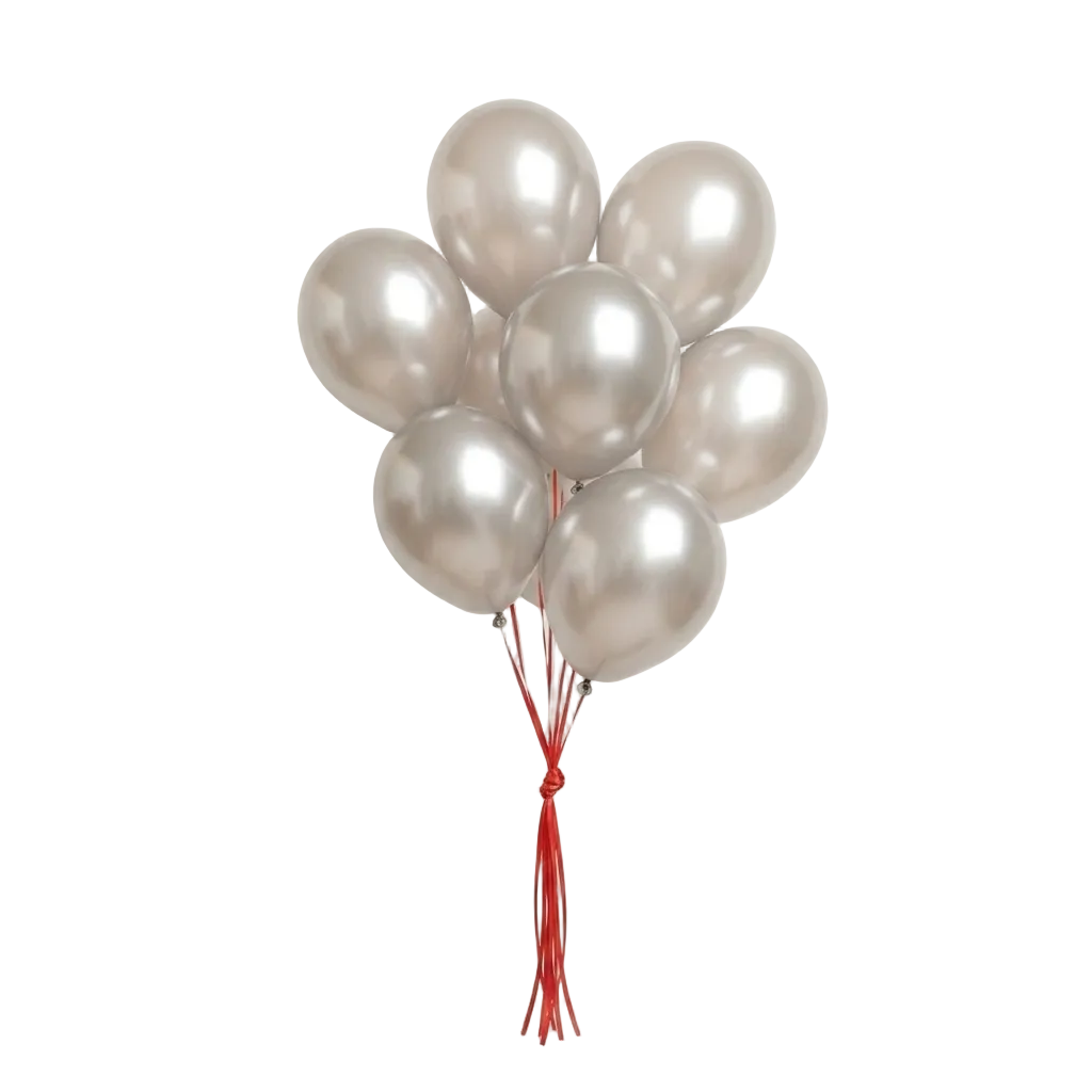 GLOBOS LATEX 5 Inch PERLADO PLATA (50 Unid)