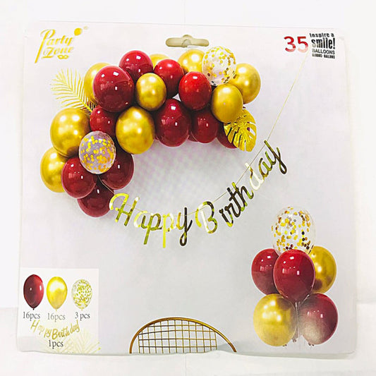 GLOBOS ARCO 35 ARCO ROJO DORADO