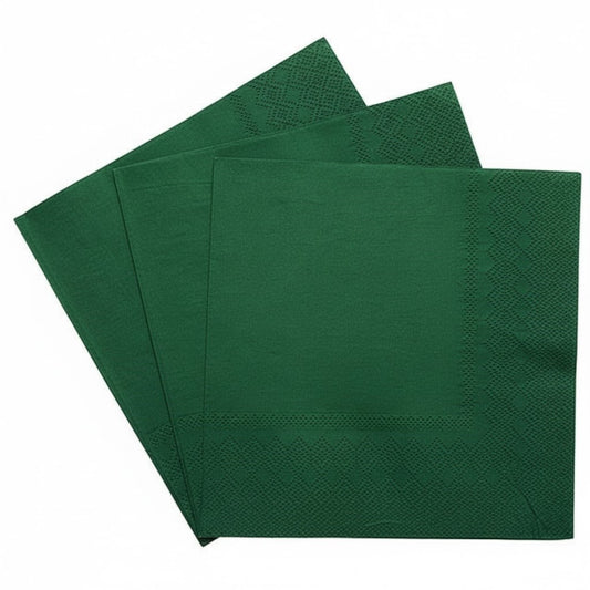 SERVILLETAS OCASION VERDE OSCURO (10 Unid) (33x33 cm)