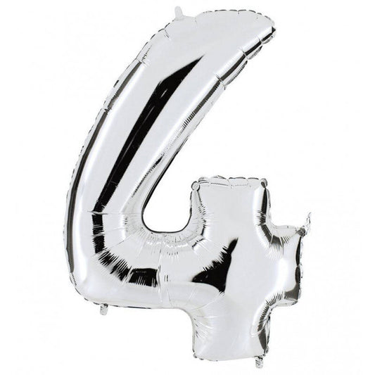 FOIL 32 NUMERO 4 PLATEADO BLISTER
