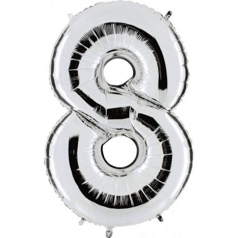 FOIL 32 NUMERO 8 PLATEADO BLISTER