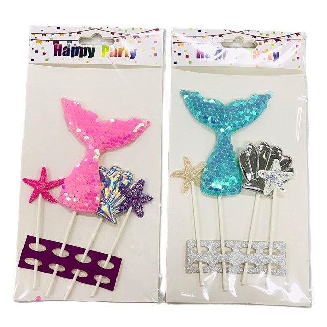TOPPER CAKE SET SIRENA Y MAR (4 Unid)