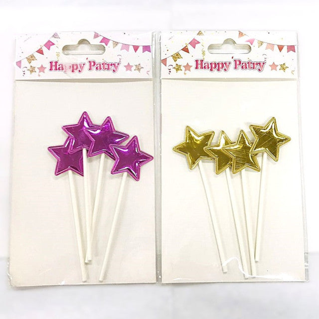 TOPPER CAKE SET CORAZON-ESTRELLA-CORONA (4 Unid)