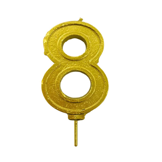 VELA NUMERO 8 DORADO