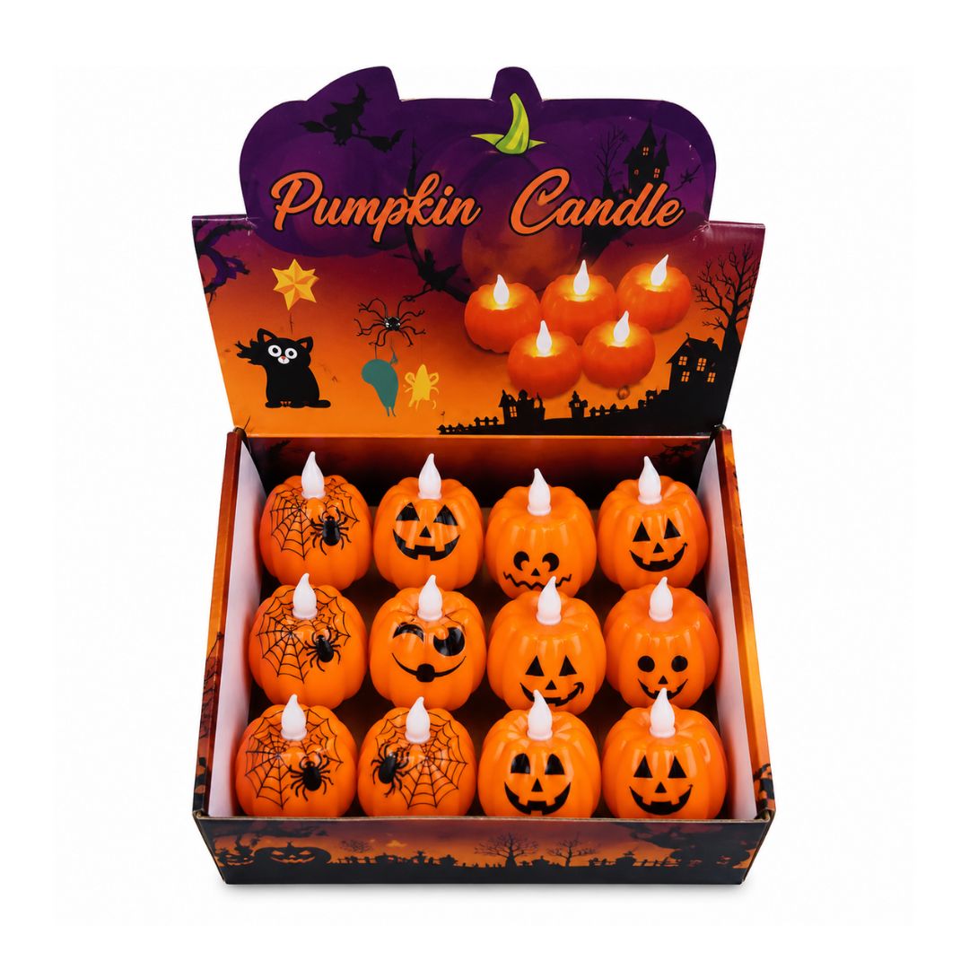 VELA HALLOWEEN CON LUZ CALABAZA PEQUEÑA