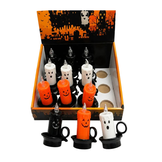 VELA HALLOWEEN CON LUZ CANDELABRO