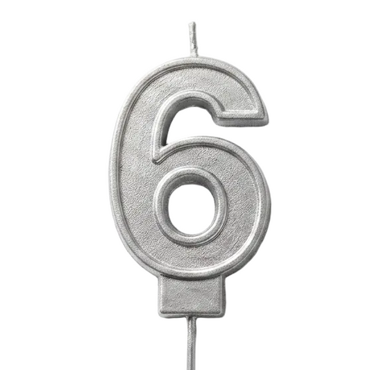 VELA NUMERO 6 PLATA
