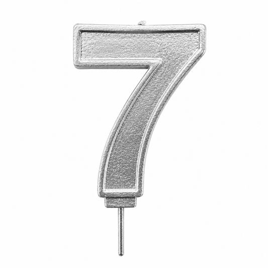 VELA NUMERO 7 PLATA