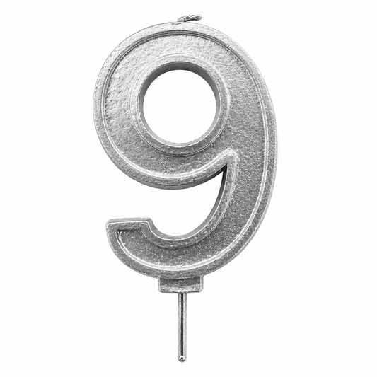 VELA NUMERO 9 PLATA